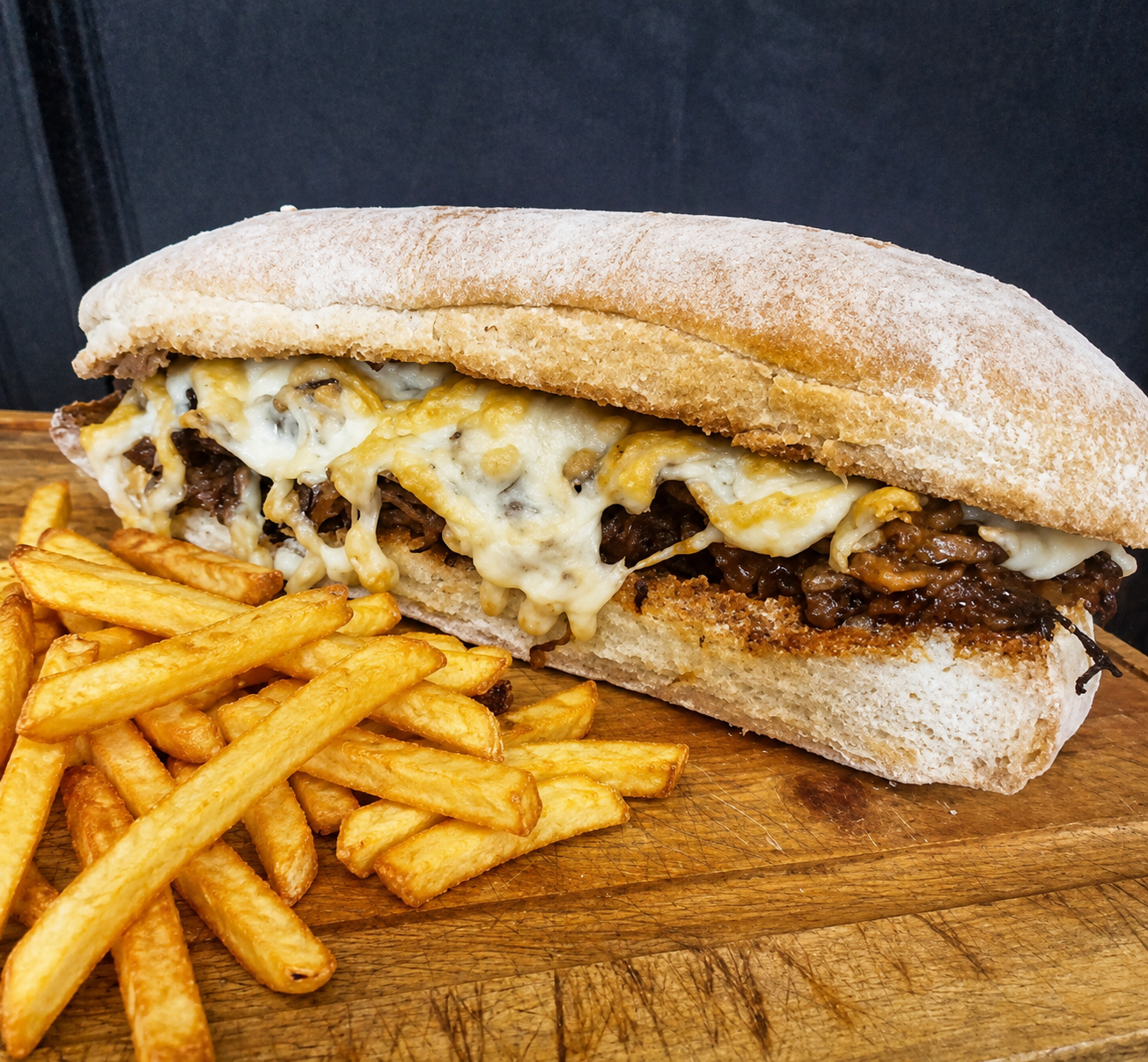 Sandwich de Roast Beef al Malbec