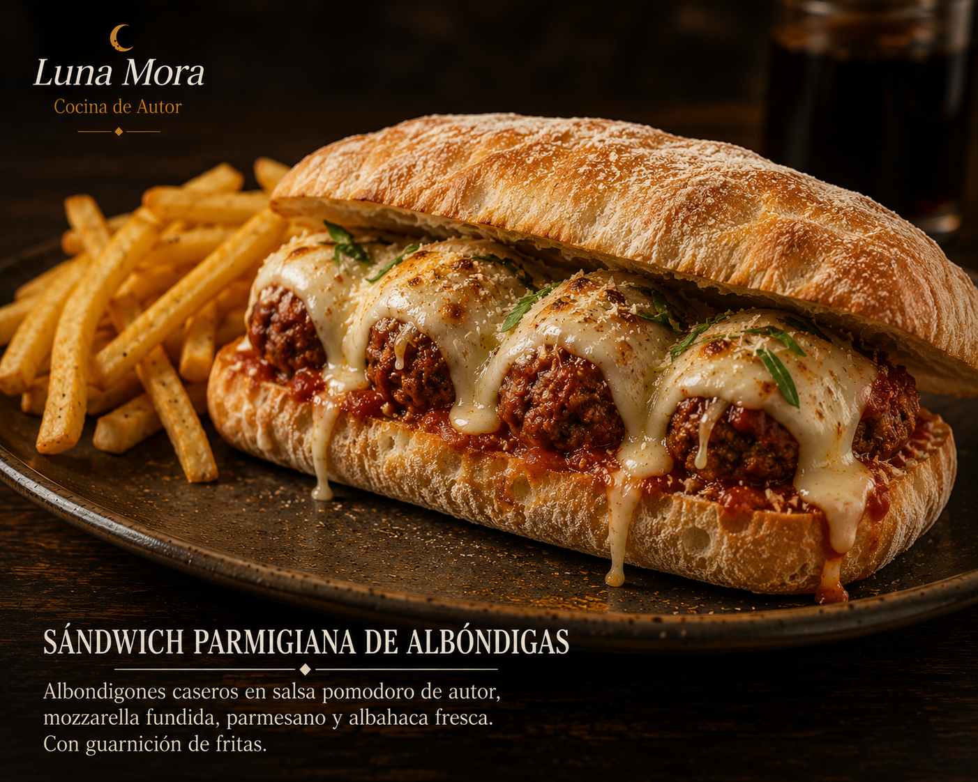 Sandwich Parmegiana de Albondigas